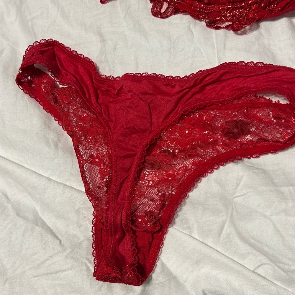 Victoria’s Secret Wicked Unlined Bow Embroidery Balconette Bra and Panty Set 36C - Picture 8 of 16